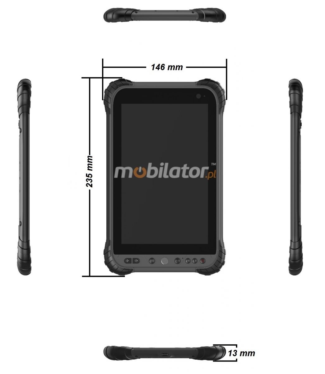 Proof rugged tablet industrial Android 8.1 MobiPad TS884 NFC 4G IP67 mobilator umpc