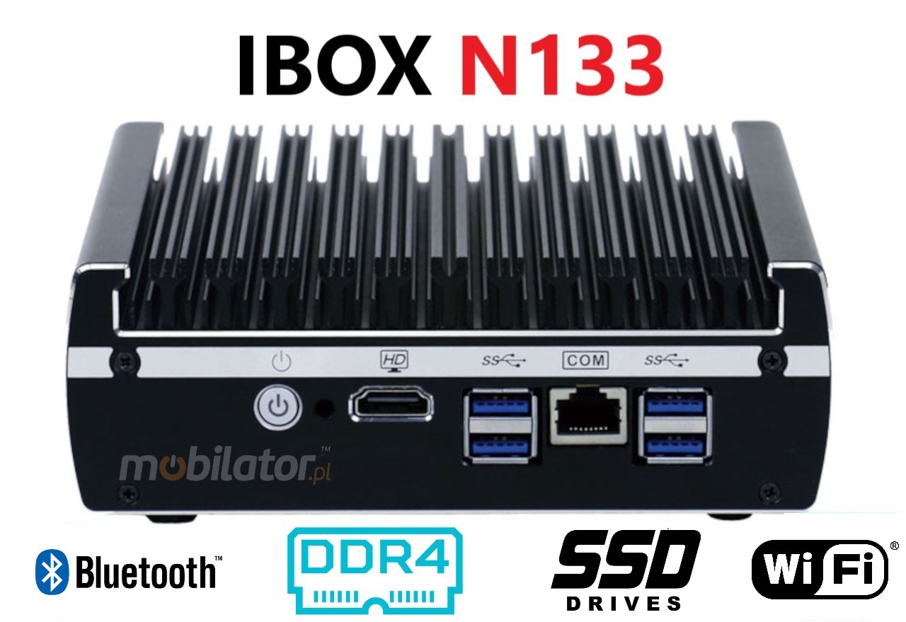  IBOX N133 v.15, industrial small fast reliable fanless industrial small LAN INTEL i3 SSD DDR4 WIFI BLUETOOTH