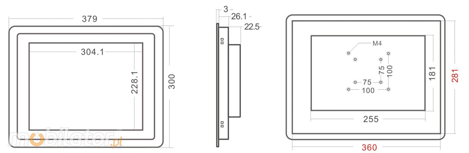 industrial panel pc durable resistant monitor lcd screen A64 Quad-core Cortex-A53 2G+8G Capacitive touch screen wifi IP65 for the front bezel mobilator poland
