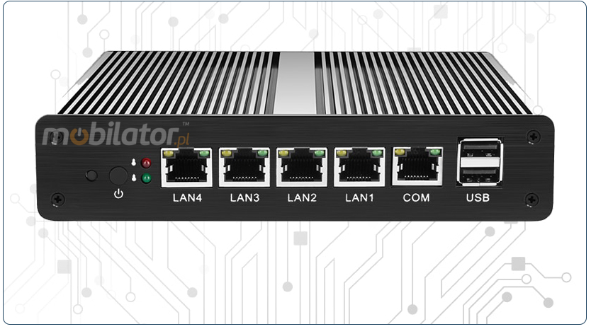 Computer Industry Fanless MiniPC with 4 LAN cards  MiniPC yBOX-X34 - J1900 new design conncetors front panel mobilator fast 4 lan rj45