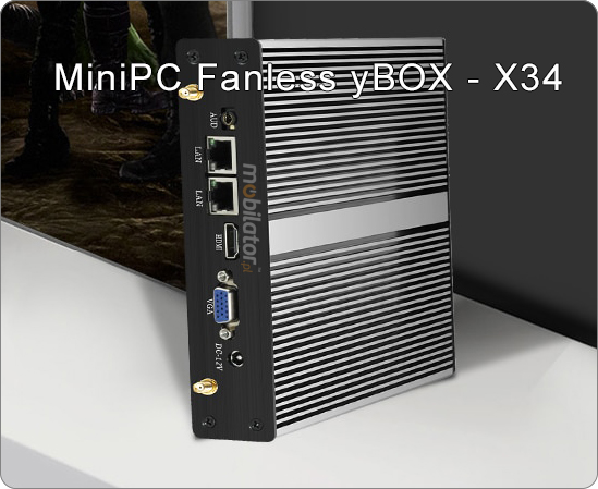 Computer Industry Fanless MiniPC  MiniPC yBOX - X34 (2x LAN, 2x COM) rs 232 new design look mobilator fast lan rj45