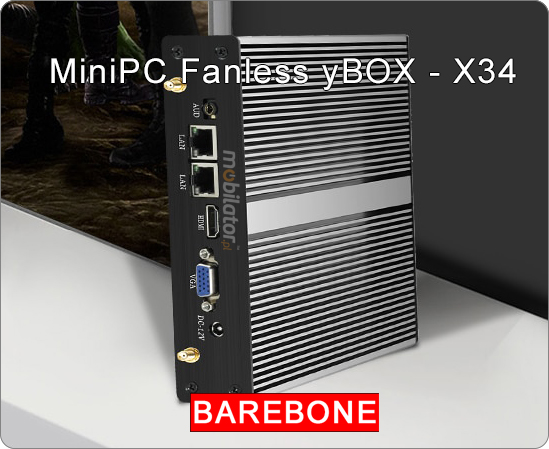 Computer Industry Fanless MiniPC  MiniPC yBOX - X34 (2x LAN, 2x COM) rs 232 new design look mobilator fast lan rj45