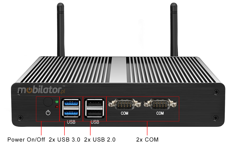 Computer Industry Fanless MiniPC yBOX - X34 2x lan 2x com new design look mobilator fast lan rj45
