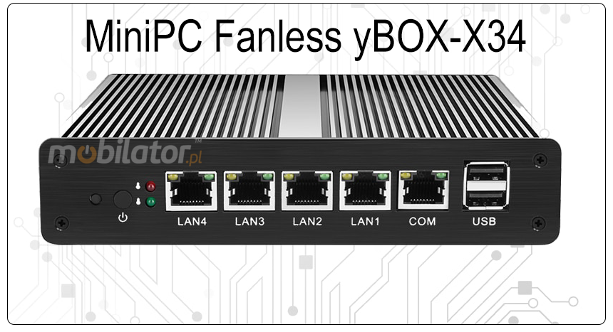 Computer Industry Fanless MiniPC with 4 LAN cards  MiniPC yBOX-X34 - J1900 new design look mobilator fast 4 lan rj45