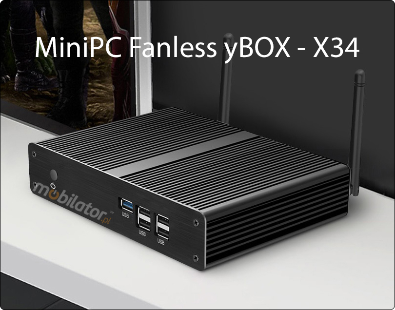 Computer Industry Fanless MiniPC  MiniPC yBOX - X34 new design look mobilator fast lan rj45