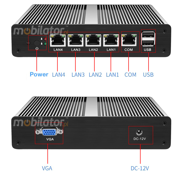 Computer Industry Fanless MiniPC with 4 LAN cards  MiniPC yBOX-X34 - J1900 mobilator fast 4 lan rj45