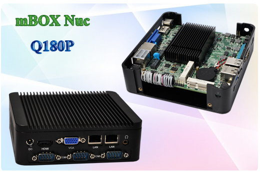 Przemysowy Fanless MiniPC  MBOX Nuc Q180P