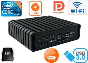 Industrial Computer Fanless MiniPC IBOX-QM87 i7 (LPT i GPIO) v.6
