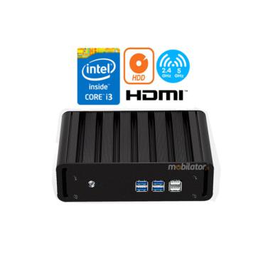 Strengthened fanless mini industrial computer with passive cooling MiniPC yBOX-X31-i3 6100U v.3