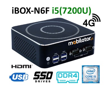 IBOX-N6F i5 (7200U) v.5 - Industrial computer with 4G LTE support and 2 LAN cards