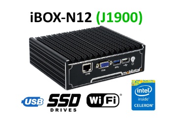 IBOX-N12 (J1900) v.1 - Robust industrial mini PC without fans (passive cooling)