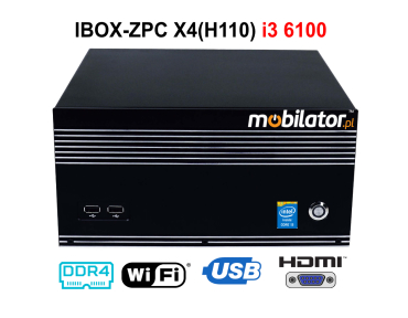 IBOX-ZPC X4 (H110) i3 6100 v.3 - Industrial computer (512 SSD) for warehouse applications with WiFi module