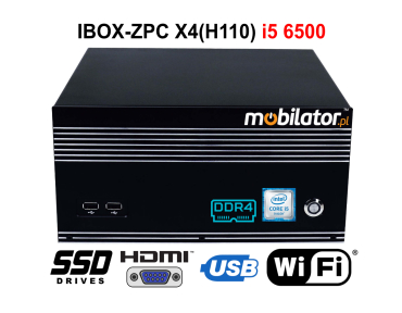 IBOX-ZPC X4 (H110) i5 6500 v.3 - Fanless industrial mini PC (512 SSD) equipped with a WiFi module