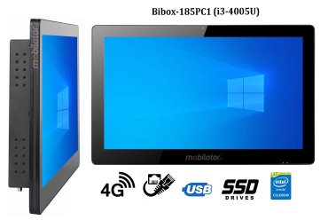 BiBOX-185PC1 (i3-4005U) v.5 - Rugged computer panel with IP65 (water and dust resistance) with 256 GB SSD and 4G technology 