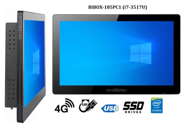 BiBOX-185PC1 (i7-3517U) v.5 - Rugged computer panel with IP65 (water and dust resistance), SSD 256 GB, 4G technology 