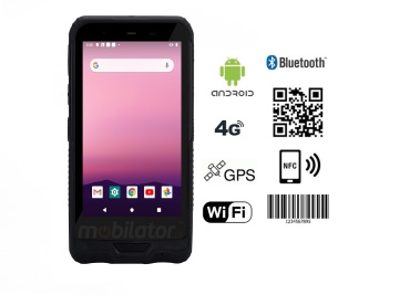 Industrial 6-inch data collector (IP65 + MIL-STD-810G standard) with a 64GB ROM disk and 4GB RAM memory, NFC and Bluetooth 4.0 - Mobipad Qxtron Q6600 v.1 