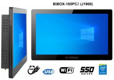 BiBOX-185PC2 (J1900) v.1 - Industrial panel computer with WiFi, meeting IP65 resistance standards for screen