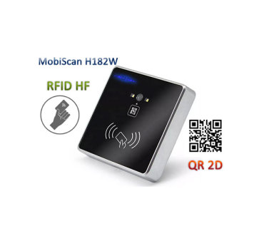 MobiScan H182W-HF - external barcode and QR (1D / 2D) scanner + RFID HF 13.56MHz reader - for industrial computers, machines, PC panels, mini PC (connection via USB / RS232 / RS485)