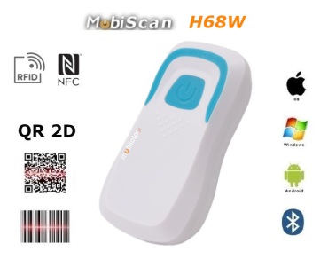 MobiScan H68W - portable lightweight mini 2D barcode scanner (connection via Bluetooth and RF wireless)