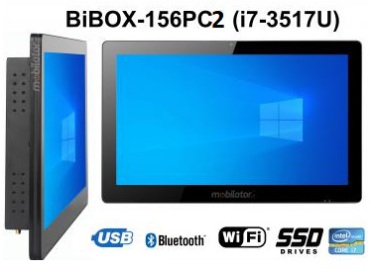 BiBOX-156PC2 (i7-3517U) v.7 - Armored industrial panel with IP65 resistance standard and WiFi with 128GB SSD disk license with Windows 10 PRO license