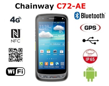 Chainway C72-AE v.2 - Drop-proof inventory with resistance standards IP65, Bluetooth 5.0, GPS, with 2D barcode scanner
