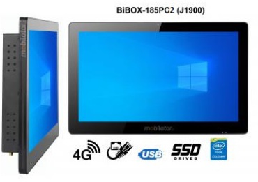 BiBOX-185PC2 (J1900) v.4 - Robust computer panel with IP65 (waterproof and dustproof screen), 256 GB SSD, 4G and WiFi