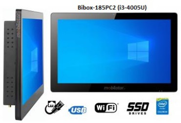 BiBOX-185PC2 (i3-4005U) v.3 - 15.6 inch, IP65, metal reinforced panel - industrial touch computer - SSD expansion, 8GB RAM