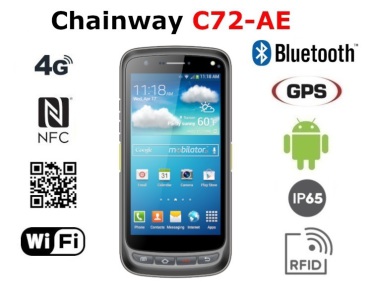 Chainway C72-AE v.9 - Handy and durable data collector with NFC, WiFi, GPS and UHF RFID module and 1D and 2D barcode reader