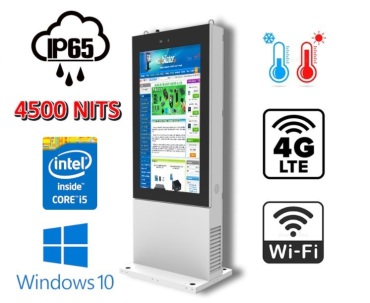NoMobi Trex 65W v.3 - advertising totem-kiosk with a 65-inch display, visible in the sun, remote control system and cooling (approx. 25 days delivery by train)