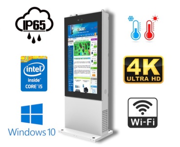NoMobi Trex 65W v.11.1 - a free-standing industrial waterproof 65-inch advertising screen with a 4K screen (Windows 10), work in low and high temperatures, with the IP65 standard and air delivery (about 14 days)