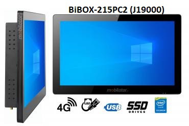 BiBOX-215PC2 (J1900) v.4 - Rugged computer panel with IP65 (water and dust resistance) with 256 GB SSD, 4G technology