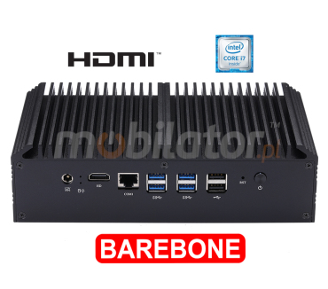 mBOX Q878GE Barebone - Industrial MiniPC with efficient Intel Core i7 8550U processor