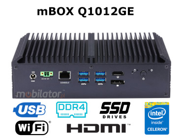 mBOX-Q1012GE v. 4 – Industrial MiniPC with Intel Celeron 4305U processor and SSD 256GB, Wifi
