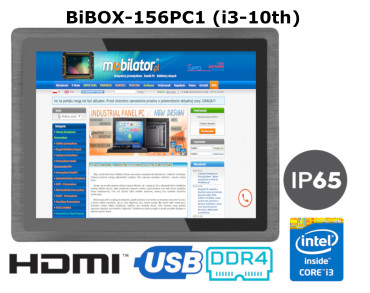 BiBOX-156PC1 (i3-10110U) v. 1 – 15. 6-inch Industrial Panel PC that complies with IP65 resistance standards