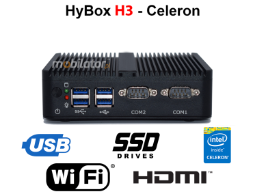 HyBOX H3 - Celeron J4125 - Niesamowicie wydajny komputer przemysowy typu miniPC w odpornej metalowej obudowie