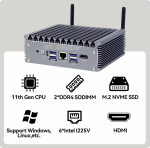 yBOX-X56-(6LAN)-I5 1135G7 May wzmocniony przemysowy komputer, 256GB M.2 SSD, Wifi, Bluetooth